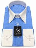 Men Blue Pin Collar