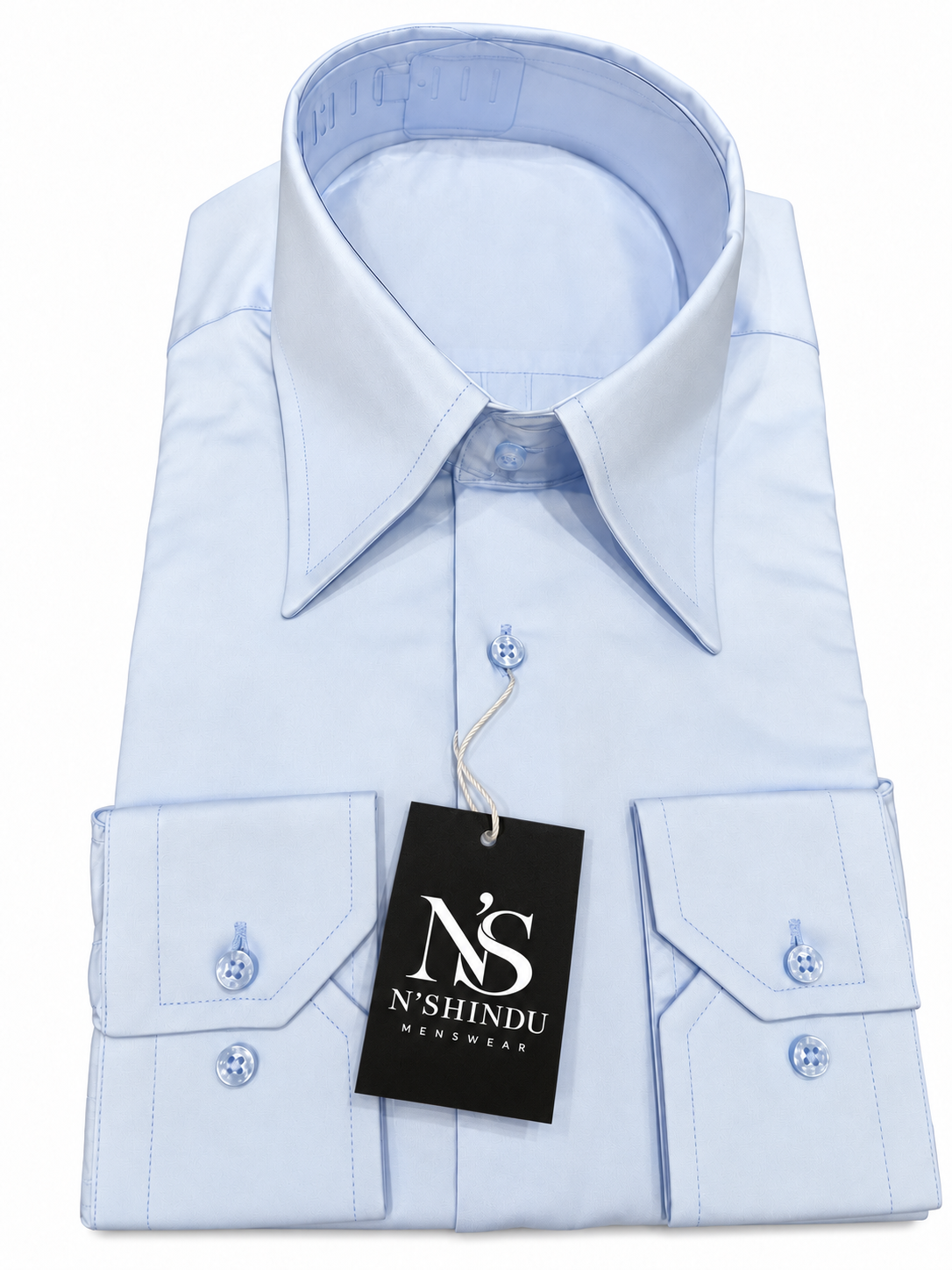 Light Blue Striped Collar Shirt